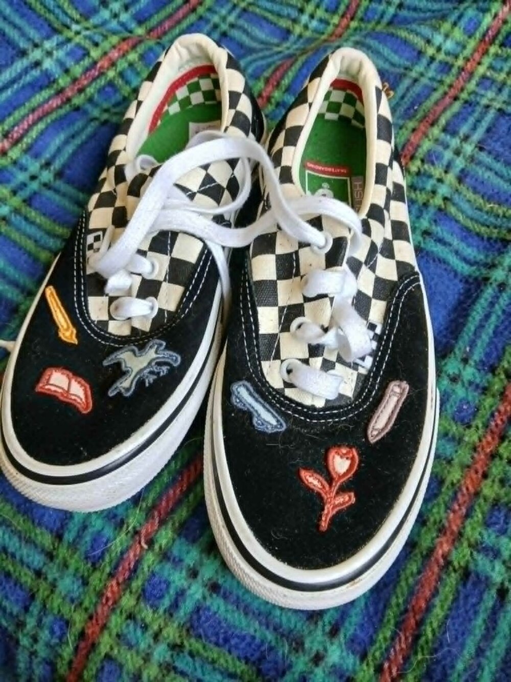 Vans x Skateistan Era Pro PopCush Checkerboard Embroidered Men's 5 shoe 2021